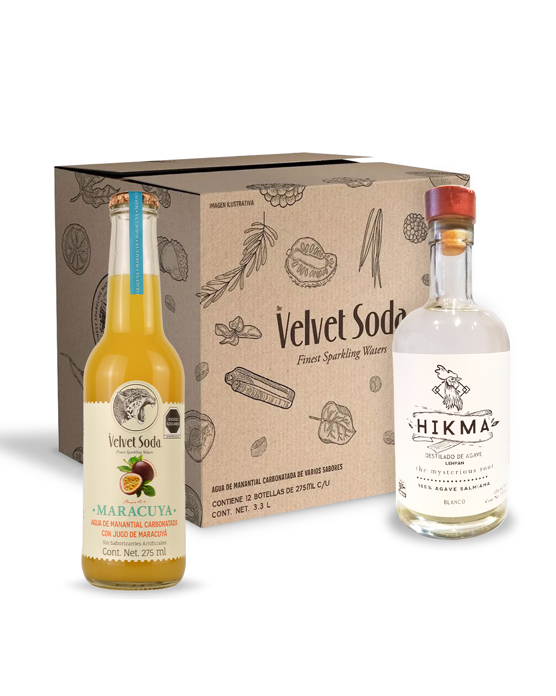 Hikma Mezcal + 12 Velvet Soda Maracuyá (Drinks Pack)